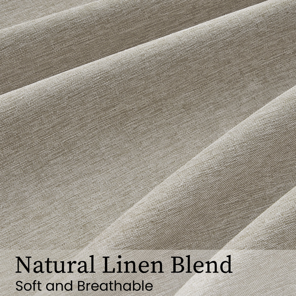 Jainmy Pinch Pleated Curtains for Bedroom Living Room, Light Filtering Farmhouse Drapes with Hooks Memory Trained Pleated Semi Sheer Curtain,2 Panels