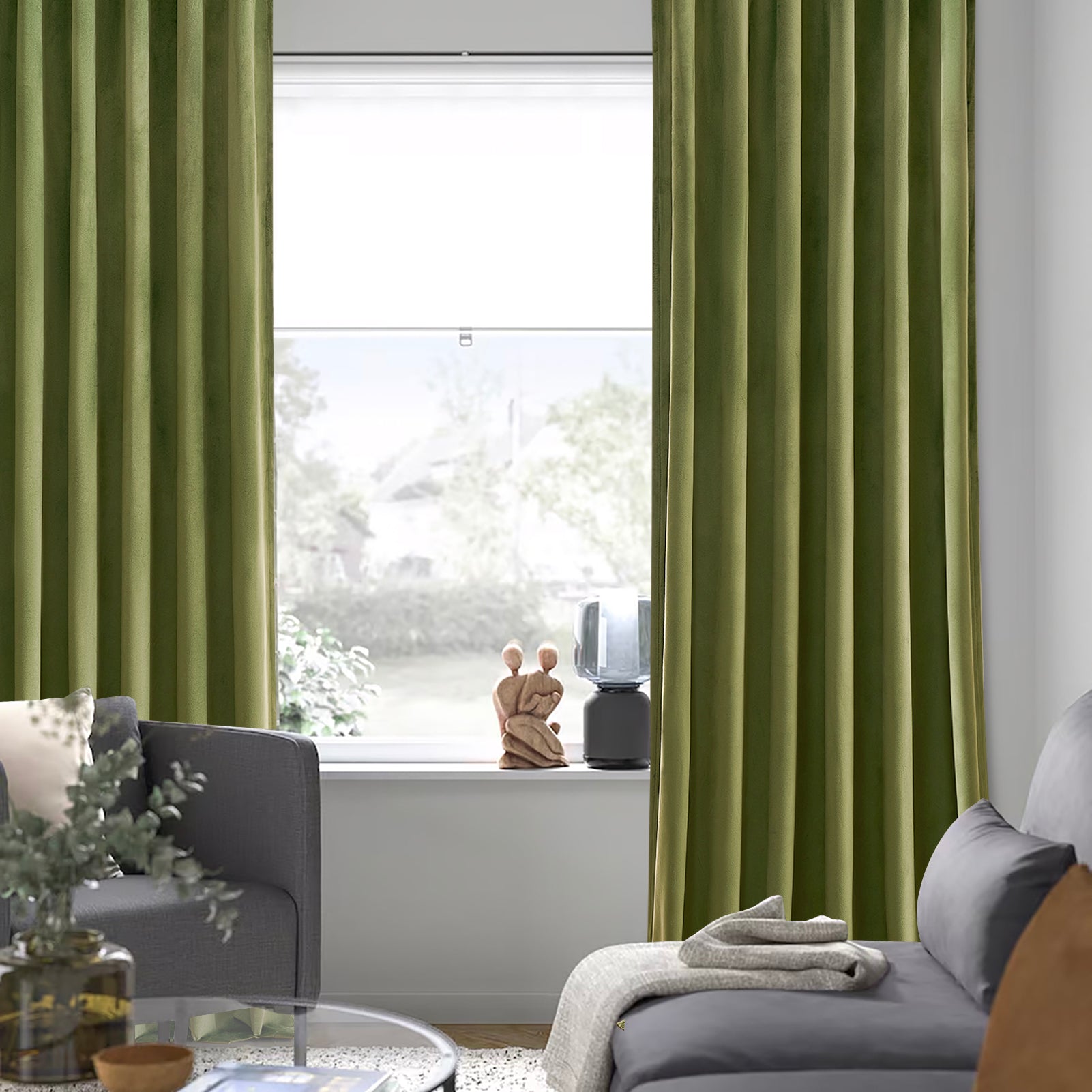 Jainmy Velvet Curtains 84 Inches for Living Room Bedroom Soft Room Darkening Thermal Insulated Back Tab Curtains Drapes,2 Panels