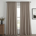 Jainmy Linen-Look Semi-Sheer Curtains, Back Tab Drapes with Hooks Hooks Living Room Bedroom ,Set of 2 Panels