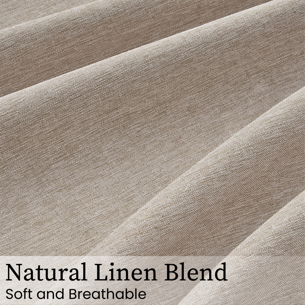 Jainmy Pinch Pleated Curtains for Bedroom Living Room, Light Filtering Farmhouse Drapes with Hooks Memory Trained Pleated Semi Sheer Curtain,2 Panels