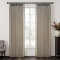Jainmy Pinch Pleated Curtains for Bedroom Living Room, Light Filtering Farmhouse Drapes with Hooks Memory Trained Pleated Semi Sheer Curtain,2 Panels