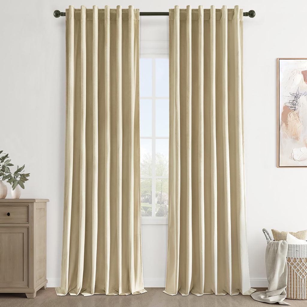 Jainmy Velvet Curtains 84 Inches for Living Room Bedroom Soft Room Darkening Thermal Insulated Back Tab Curtains Drapes,2 Panels